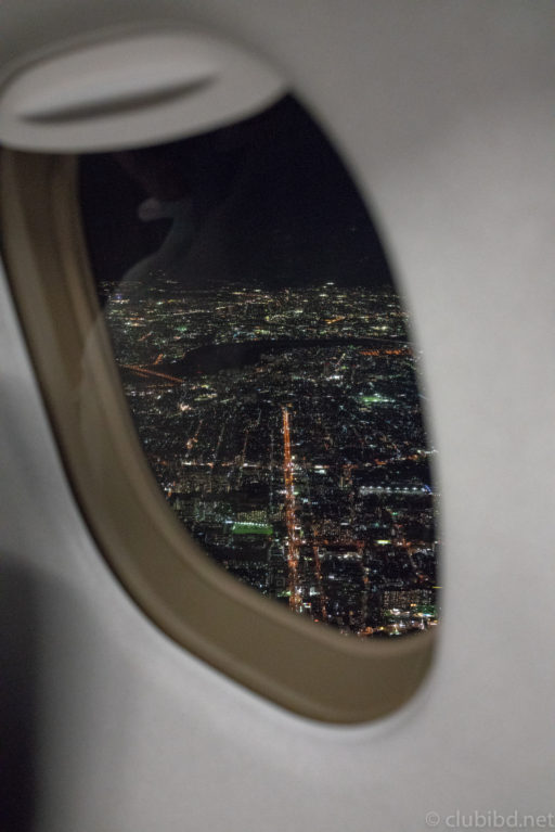 JAL機内から大阪の灯